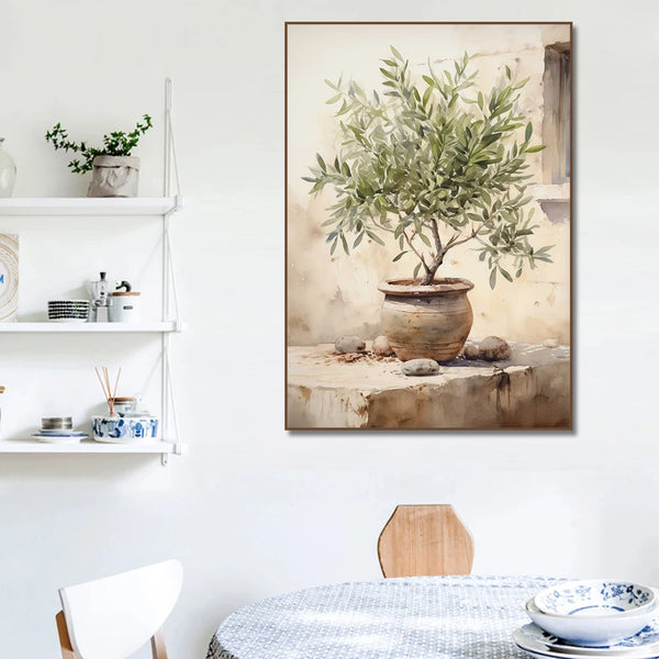 Italian Lemon Olive Tree Retro Mediterranean Greece Landscape Poster Canvas Painting Wall Art Pictures Home Interior Decor