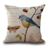 Beautiful Bird Pillow Floral Cushion Retro Butterfly Throw Pillowcase Decorative Home Decoration Sofa Cushion Customized