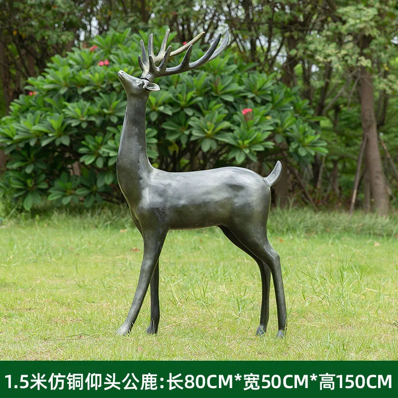 Room Decor Mother Deer Cute Kids Room Decor Sculptures Kawaii Miniatures Sculptures Christmas Home Decoration Fawn Figurines