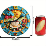 DIY Wall Clock Kit with Coffee Theme Decor, 3D High-Definition,Crafting Timepiece – Ideal for Winter Bedroom, Father's Day Gifts