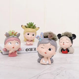 Cute Girl Face Planters Pots Tabletop Decorative Flower Vase Fairy Flowerpot for Cafe Kitchen Drawing Room Bedroom Office