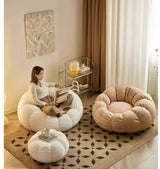 Lazy sofa can lie down and sleep on small sofa, bedroom balcony, leisure chair, cream style lazy chair, tatami chair