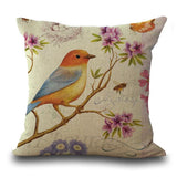 Beautiful Bird Pillow Floral Cushion Retro Butterfly Throw Pillowcase Decorative Home Decoration Sofa Cushion Customized