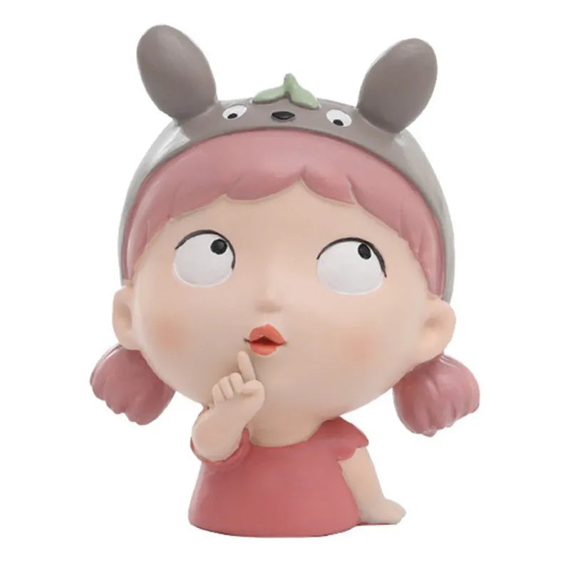 Cute Girl Face Planters Pots Tabletop Decorative Flower Vase Fairy Flowerpot for Cafe Kitchen Drawing Room Bedroom Office