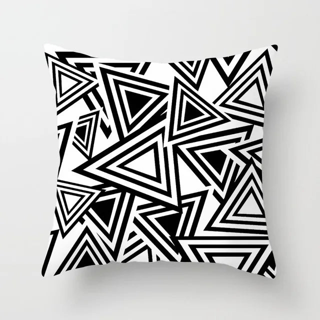 Livingroom Simple Black White Geometry Cushion Case Hot Modern Nordic Decorative Pillows Case Sofa Couch Throw Pillows car home