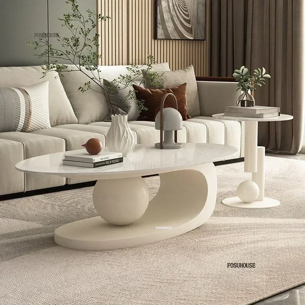 Aesthetic Modern Oval Coffee Tables Nordic Design Metal Modern Coffee Table Hotel Living Room Low Table Furniture for Homew r