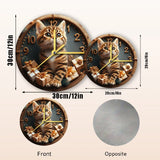 Bengal Cat Pet Clock Perfect for Living Room, Bedroom, and Christmas Gifts