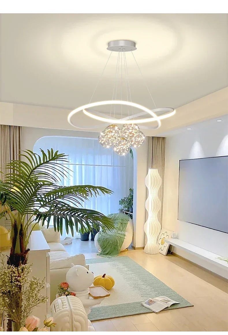 Minimalist Luxury Glass Ball LED Pendant Light Modern Interior Living Dining Room Bedroom Chandelier Home Decor Hanging Light