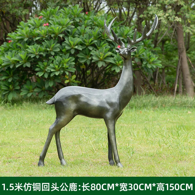 Room Decor Mother Deer Cute Kids Room Decor Sculptures Kawaii Miniatures Sculptures Christmas Home Decoration Fawn Figurines