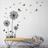 Black Dandelion Sitting Room Bedroom Wall Stickers Household Adornment Decor Decals Mural Art Poster On The Wall