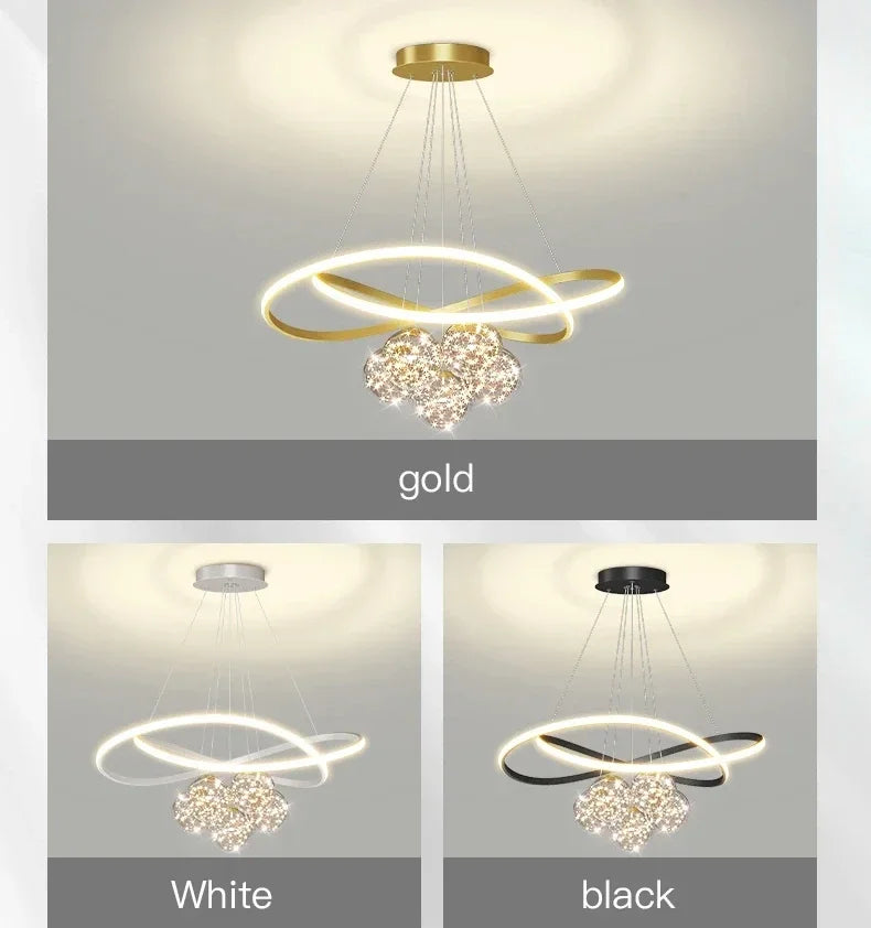 Minimalist Luxury Glass Ball LED Pendant Light Modern Interior Living Dining Room Bedroom Chandelier Home Decor Hanging Light
