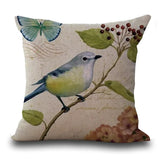 Beautiful Bird Pillow Floral Cushion Retro Butterfly Throw Pillowcase Decorative Home Decoration Sofa Cushion Customized