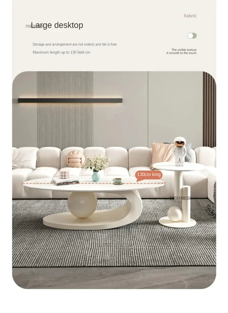 Aesthetic Modern Oval Coffee Tables Nordic Design Metal Modern Coffee Table Hotel Living Room Low Table Furniture for Homew r