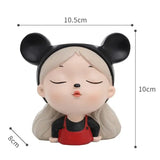 Cute Girl Face Planters Pots Tabletop Decorative Flower Vase Fairy Flowerpot for Cafe Kitchen Drawing Room Bedroom Office