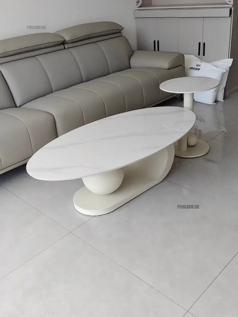 Aesthetic Modern Oval Coffee Tables Nordic Design Metal Modern Coffee Table Hotel Living Room Low Table Furniture for Homew r