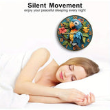 Parrot Wall Clock with 3D Tropical Design - Clock with DIY Assembly Kit, High-Definition 2D Print, Decorative Timepiece for Home