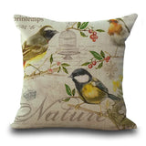 Beautiful Bird Pillow Floral Cushion Retro Butterfly Throw Pillowcase Decorative Home Decoration Sofa Cushion Customized