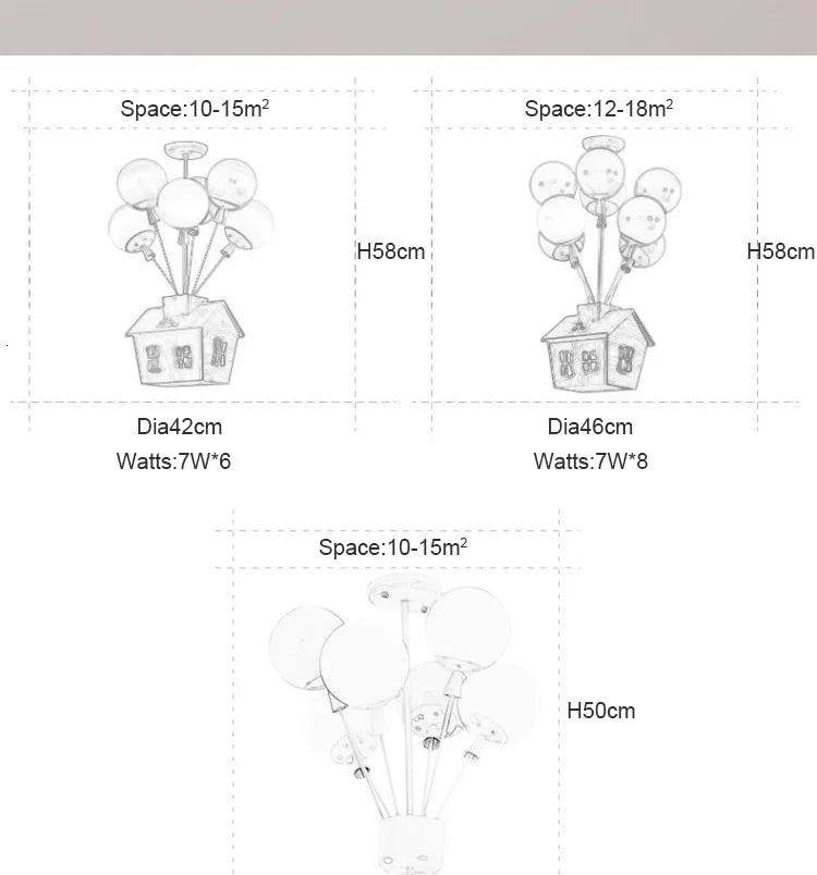 Kids room chandelier for Bedroom Living room nursery Girl chandelier Indoor home art decor balloon ceiling lamp