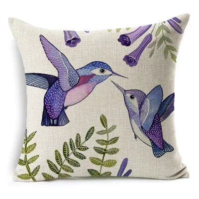 Beautiful Bird Pillow Floral Cushion Retro Butterfly Throw Pillowcase Decorative Home Decoration Sofa Cushion Customized