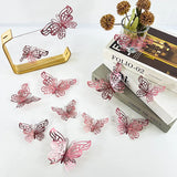 12pcs 3D Hollow Butterflies Wall Stickers on The Wall for Wedding Decoration Children Room Decor Living Room Kids Bedroom DIY