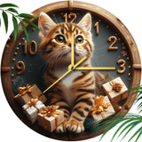 Bengal Cat Pet Clock Perfect for Living Room, Bedroom, and Christmas Gifts