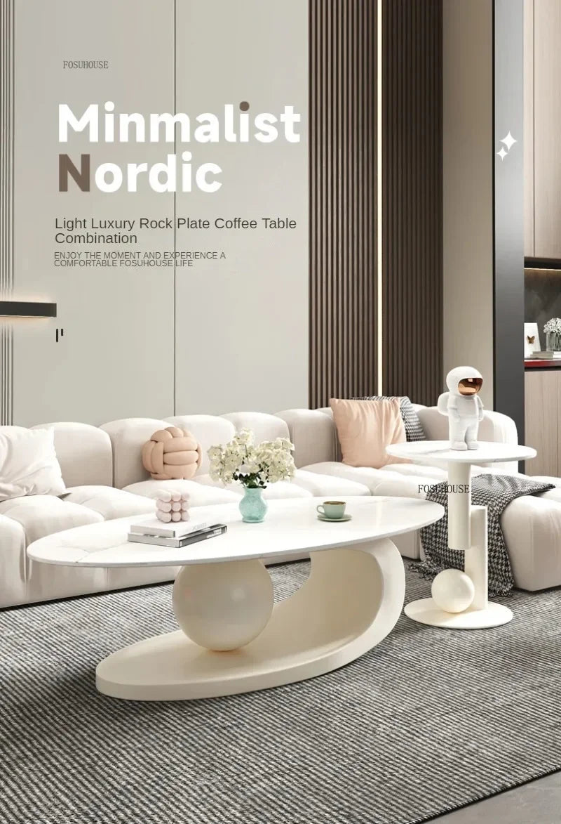 Aesthetic Modern Oval Coffee Tables Nordic Design Metal Modern Coffee Table Hotel Living Room Low Table Furniture for Homew r