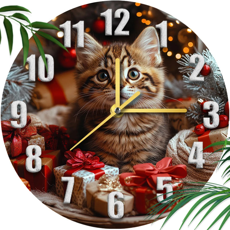 Bengal Cat Pet Clock Perfect for Living Room, Bedroom, and Christmas Gifts