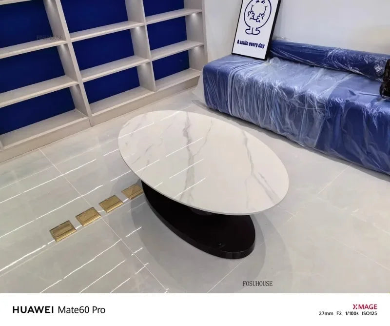Aesthetic Modern Oval Coffee Tables Nordic Design Metal Modern Coffee Table Hotel Living Room Low Table Furniture for Homew r