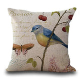 Beautiful Bird Pillow Floral Cushion Retro Butterfly Throw Pillowcase Decorative Home Decoration Sofa Cushion Customized