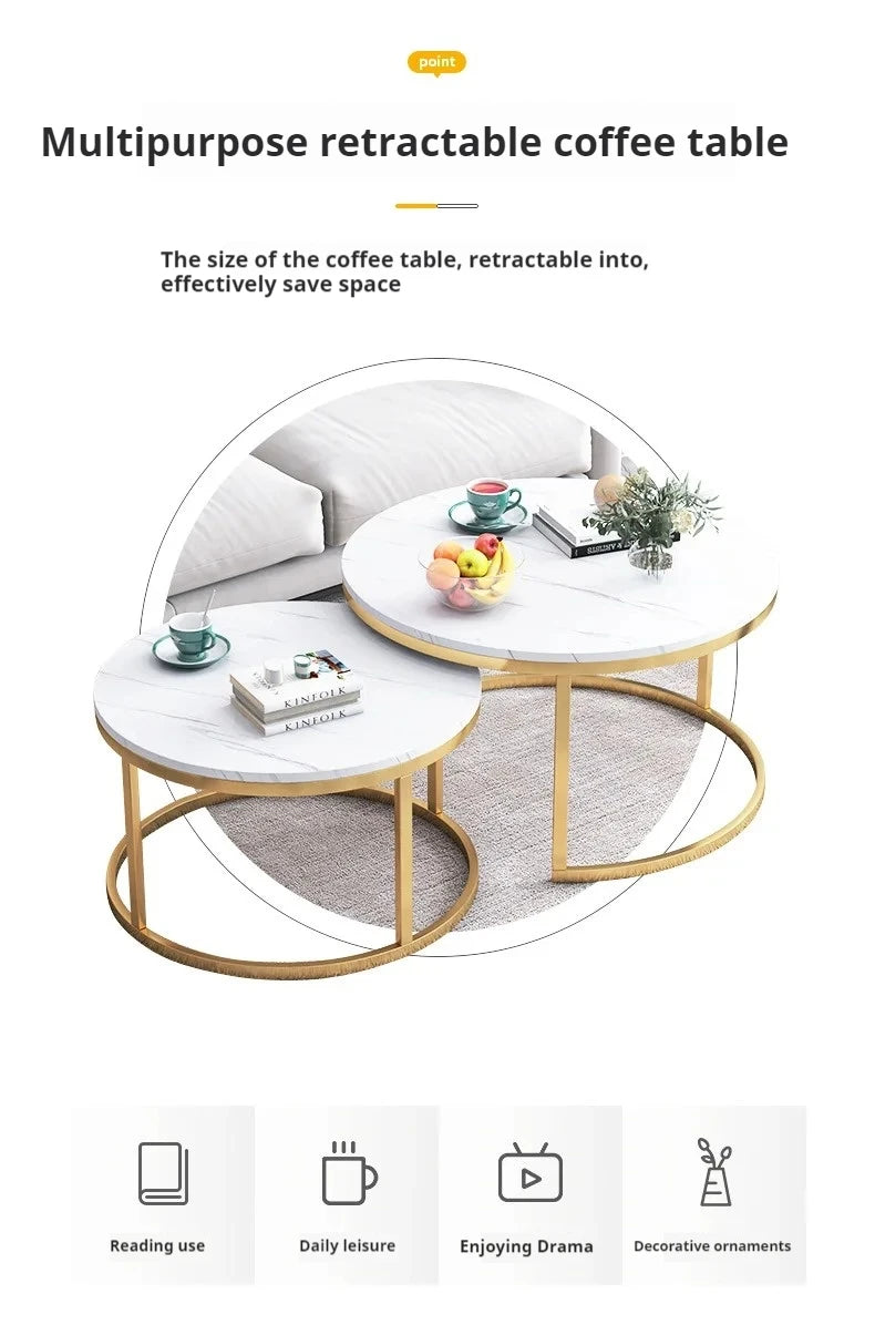 Coffee Table Nordic Round Coffee Table Modern Kitchen Living Room Balcony Extendable Mesa De Centro Sala Table Basse En Bois