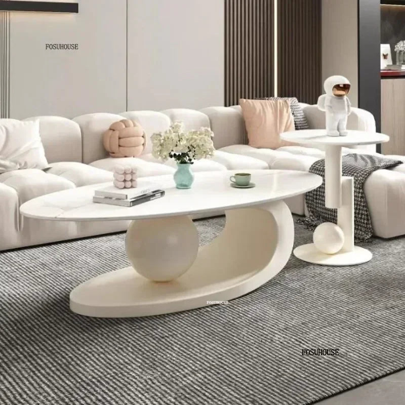 Aesthetic Modern Oval Coffee Tables Nordic Design Metal Modern Coffee Table Hotel Living Room Low Table Furniture for Homew r