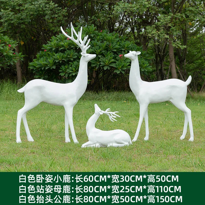 Room Decor Mother Deer Cute Kids Room Decor Sculptures Kawaii Miniatures Sculptures Christmas Home Decoration Fawn Figurines