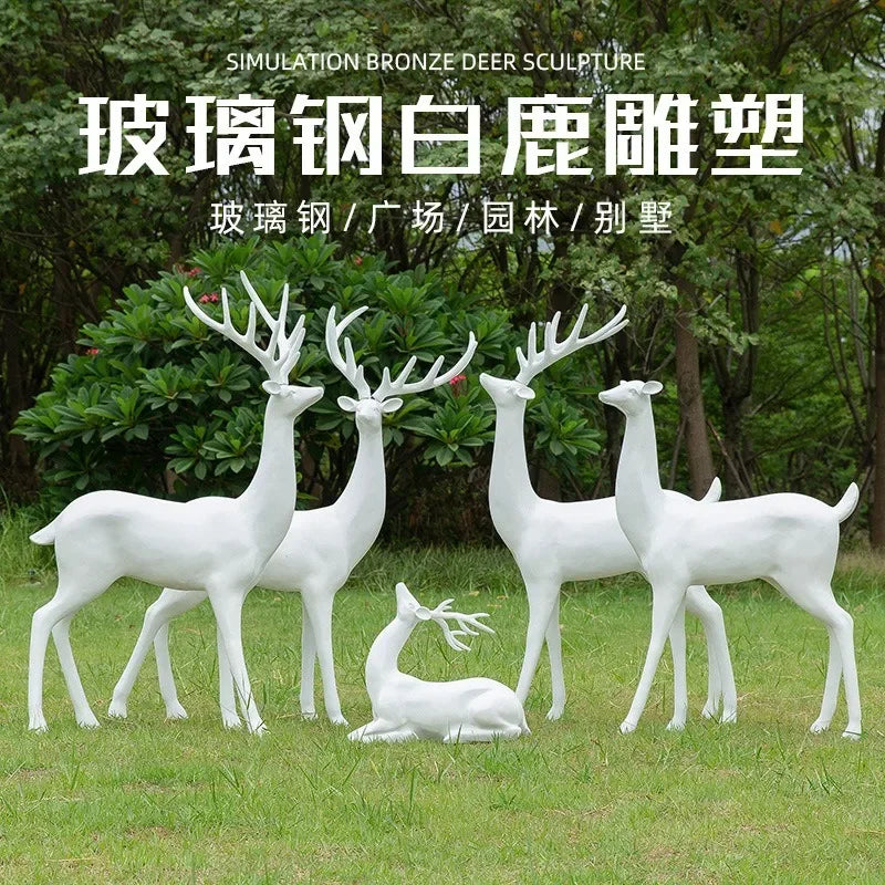 Room Decor Mother Deer Cute Kids Room Decor Sculptures Kawaii Miniatures Sculptures Christmas Home Decoration Fawn Figurines