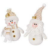Christmas Snowflake Plaid Fabric Cute Little Man Santa Claus Snowman Doll 1Pc Christmas Decoration Gift