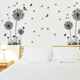Black Dandelion Sitting Room Bedroom Wall Stickers Household Adornment Decor Decals Mural Art Poster On The Wall