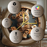 Bengal Cat Pet Clock Perfect for Living Room, Bedroom, and Christmas Gifts
