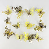 12pcs 3D Hollow Butterflies Wall Stickers on The Wall for Wedding Decoration Children Room Decor Living Room Kids Bedroom DIY