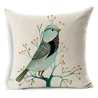 Beautiful Bird Pillow Floral Cushion Retro Butterfly Throw Pillowcase Decorative Home Decoration Sofa Cushion Customized