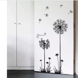 Black Dandelion Sitting Room Bedroom Wall Stickers Household Adornment Decor Decals Mural Art Poster On The Wall