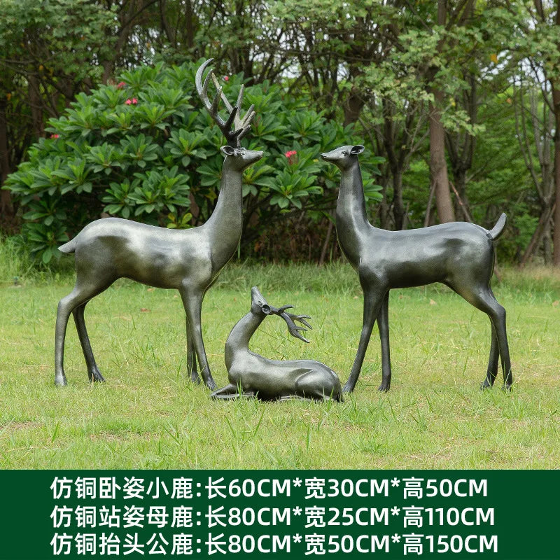 Room Decor Mother Deer Cute Kids Room Decor Sculptures Kawaii Miniatures Sculptures Christmas Home Decoration Fawn Figurines