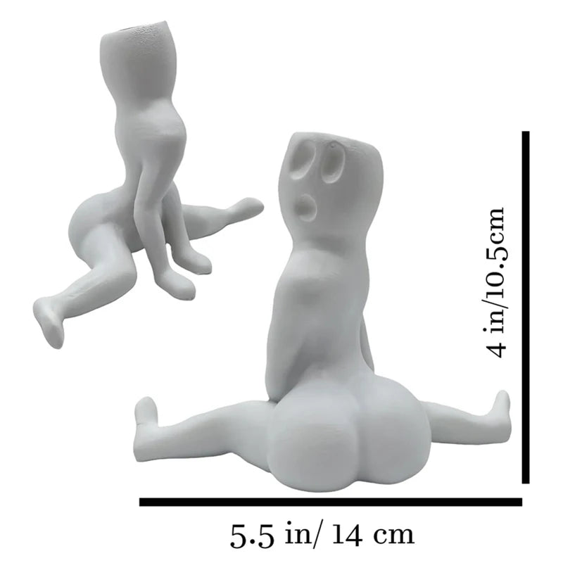 Resin Halloween Big Booty Ghost Planter Display Gag Hilarious Air Plant Holder Gag Indoor Home Office Decor Creative Flower Pot