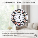 Personalized Photo Frame Plaque Photo Print Desktop Picture Frames with Time Clock Customized Photo/Text Christmas Gift