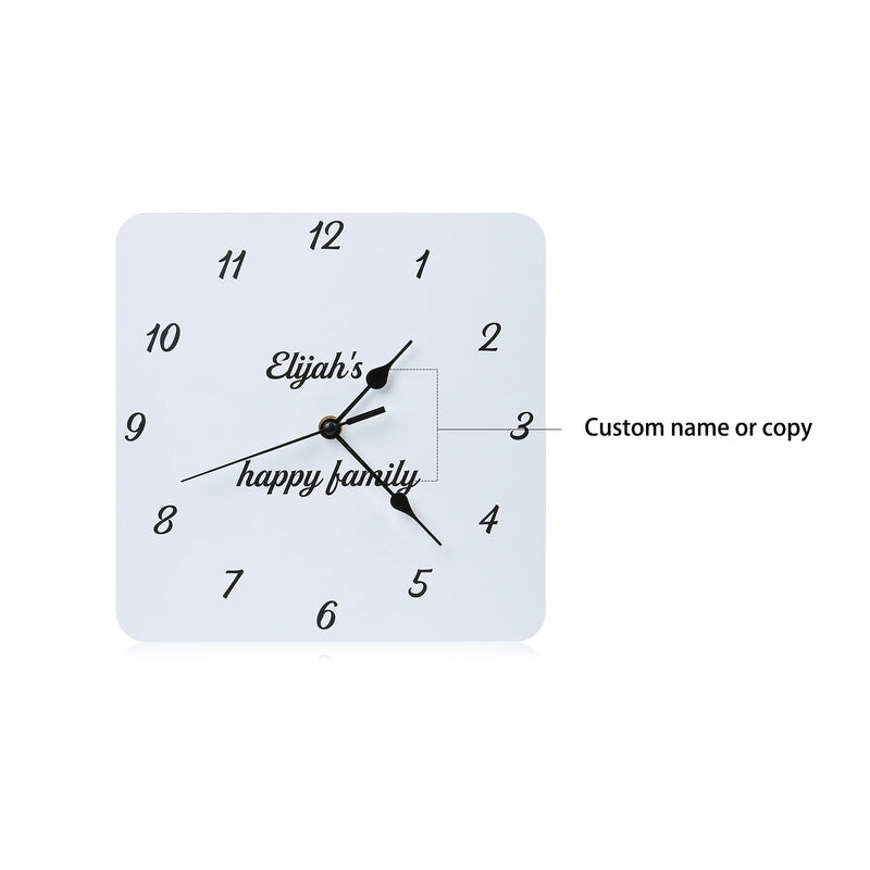Personalized Photo Frame Plaque Photo Print Desktop Picture Frames with Time Clock Customized Photo/Text Christmas Gift